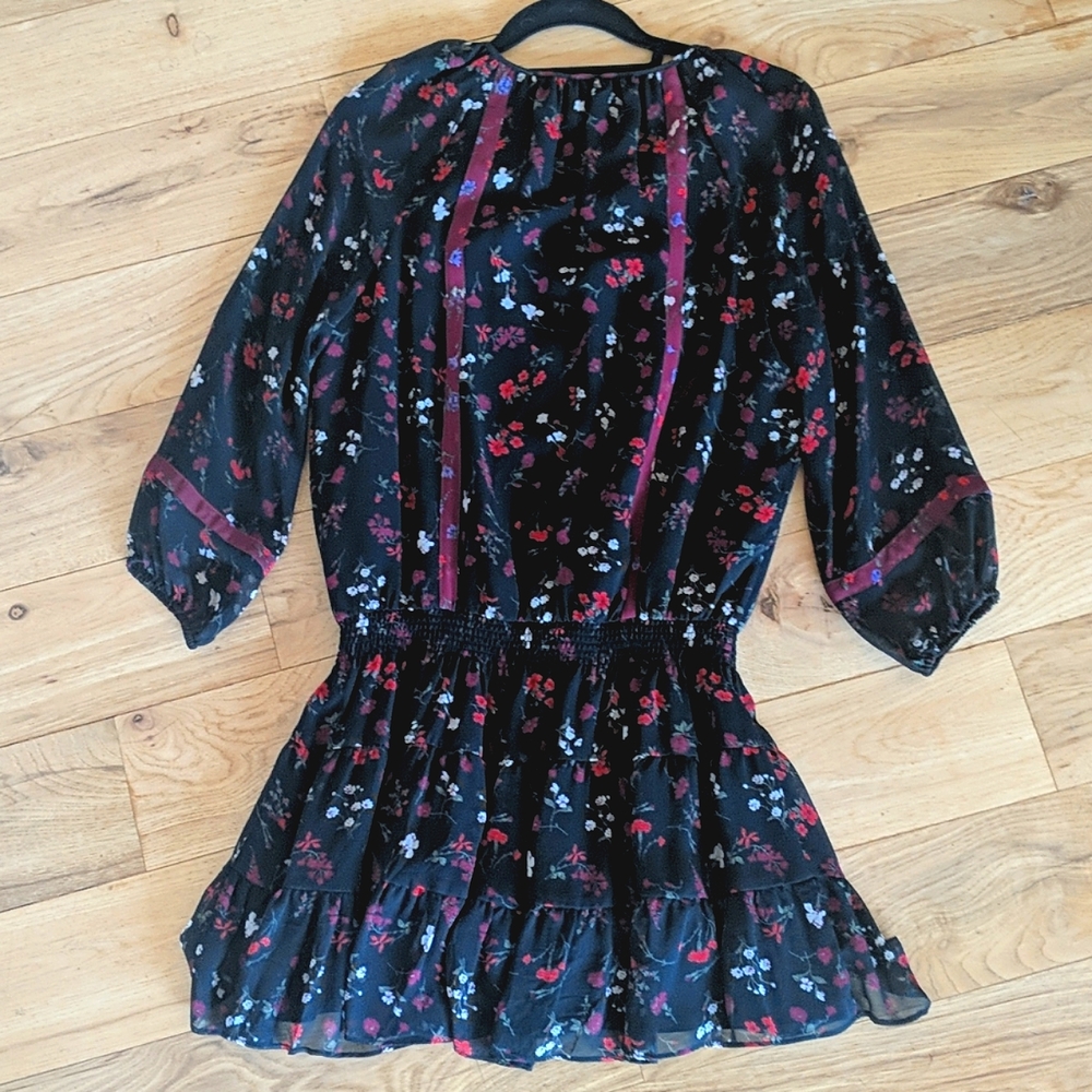 Joie Black Burgandy Red Dress EUC - Picture 3 of 4